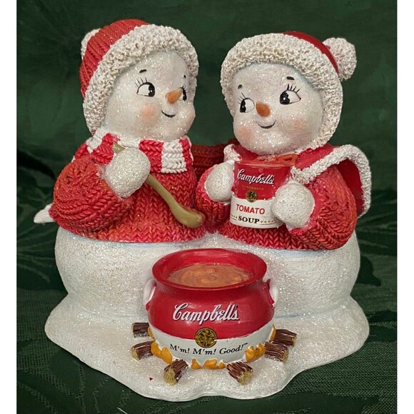 Campbell’s Soup “A BLIZZARD OF HOLIDAY TASTE” Figurine #1644 Love Warms the Soul - Picture 1 of 8